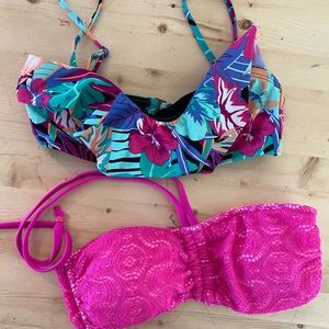 🌸2 Small bikini tops Roxy & Mariemeili (PacSun)